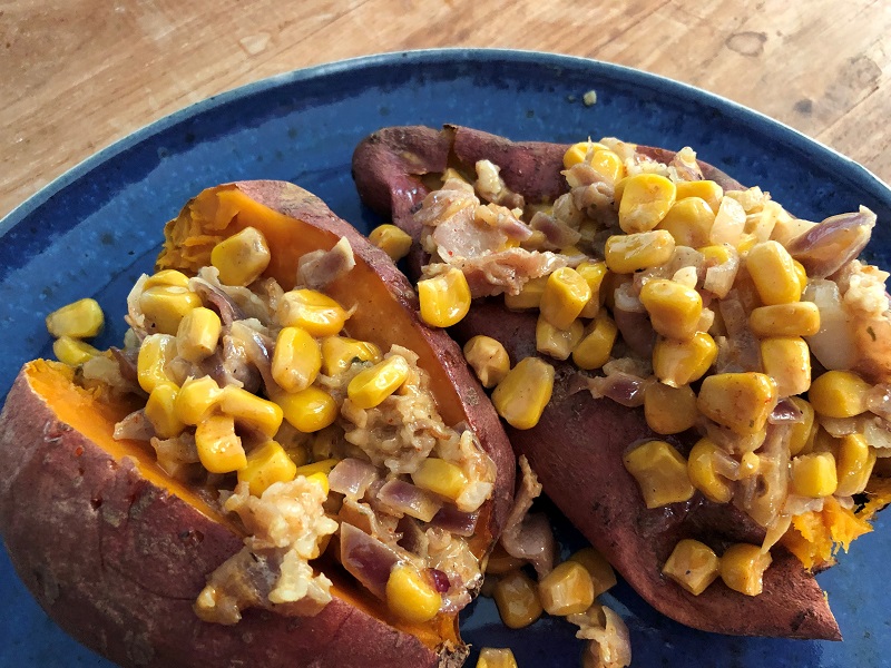 Gevulde zoete aardappel